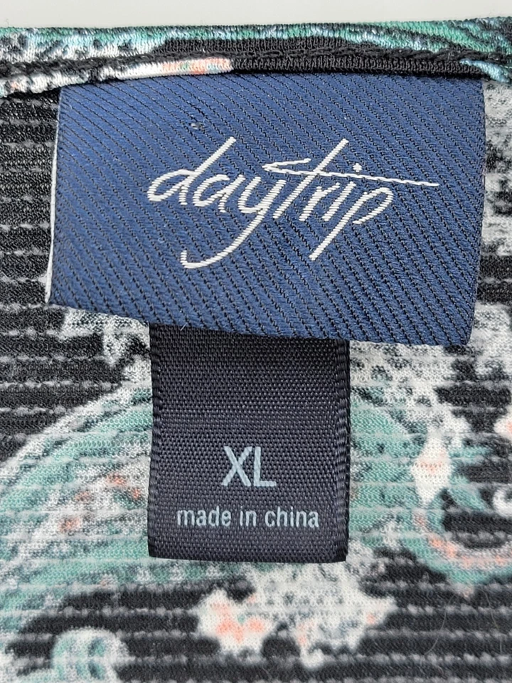 Daytrip пряжка кимоно кардиган женщин XL черный цветочный кружева отделки богемное крестьянин - Изображение 4 из 4