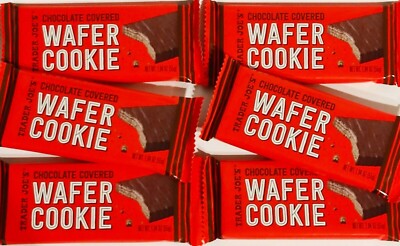 6 Packs Trader Joe's Chocolate Covered Wafer Cookie 1.94 oz Each Pack
