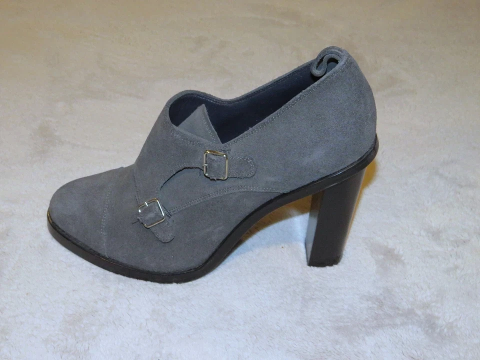Brooks Brothers Black Fleece x Thom Browne Gray Suede Monk Strap Heels 10 NWOB - Image 4 of 4