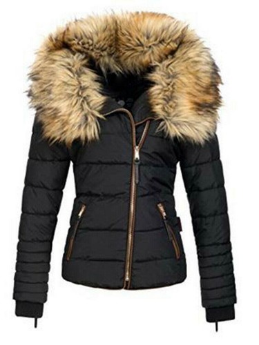 Abrigo Grueso Invierno Parka Mujer Chaqueta Con Capucha De Piel | eBay