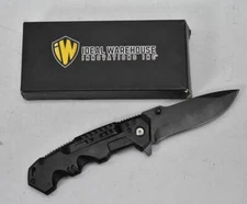 Ideal Warehouse Innovations Inc Utility Pocket Knife Black Metal Blade Stainless