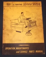 WAYNE 1044 1054 SWEEPER PARTS OPERATOR OPERATION & MAINTENANCE MANUAL BOOK