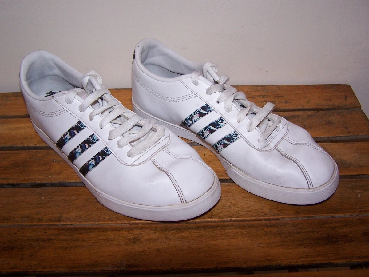 Adidas White Leather Trainers Size 7 uk eBay