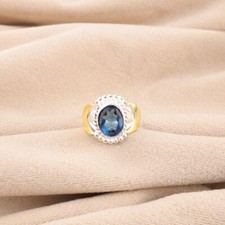 London Blue Topaz Ring 8x10mm Gemstone 925 Sterling Silver Handmade Jewelry Ring