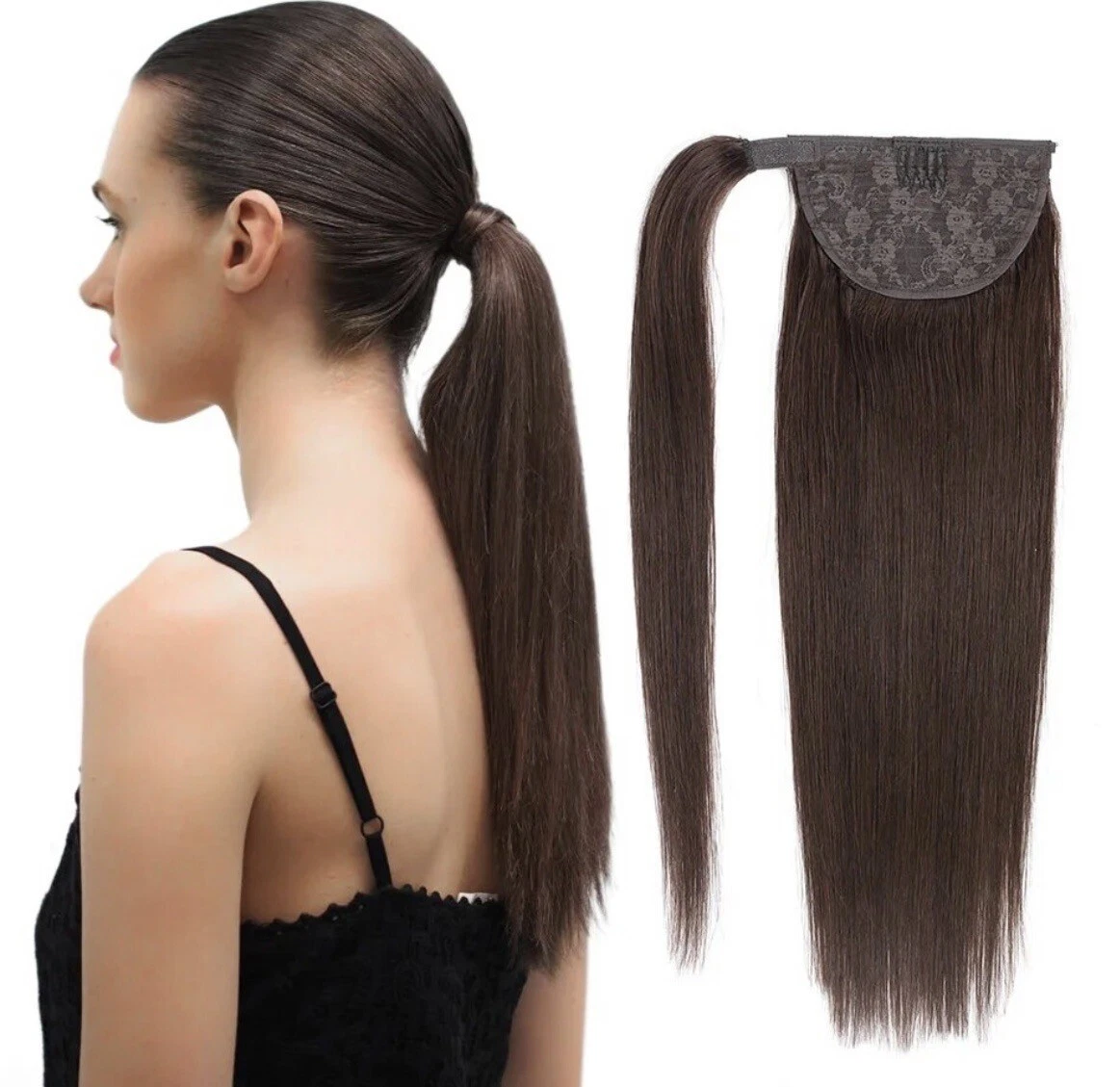 ExtendMe! Coda Di Cavallo In Capelli Umani 120g - Castano Chiaro – EXTENSIONS HAIR SHOP - Foto 2
