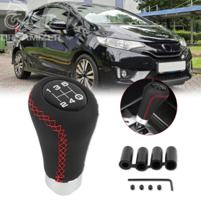5 Speed Manual Car Gear Stick Leather Shift Knob Handle For Honda Fit Jazz Civic