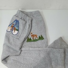 Pants Lounge Comfortable Light Gray Embroidered Deer Hunting Men s Large