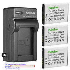 Kastar Battery AC Wall Charger for Samsung SLB-0837B SLB-0837(B) 0837B Battery