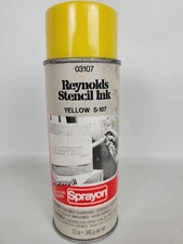 Vtg Sprayon Reynolds Stencil Ink Spray Paint Yellow S-105 Sherwin Williams 12oz