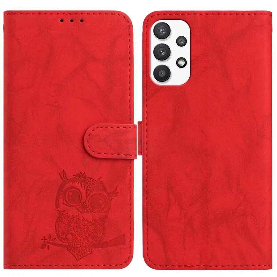 Funda tipo billetera de cuero de lujo con correa de búho para A16 A06 A56 A36 A55 A34 A26 A24 Foto 4 de 4