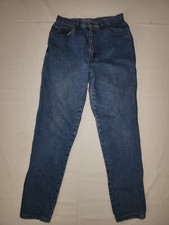 VTG Bugle Boy 609 Easy Fit Relaxed Leg Taper Blue Jeans Womens Sz 12 L Hi Rise