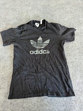 Adidas Shirt Men's Small Big LOGO Black Tee Cotton