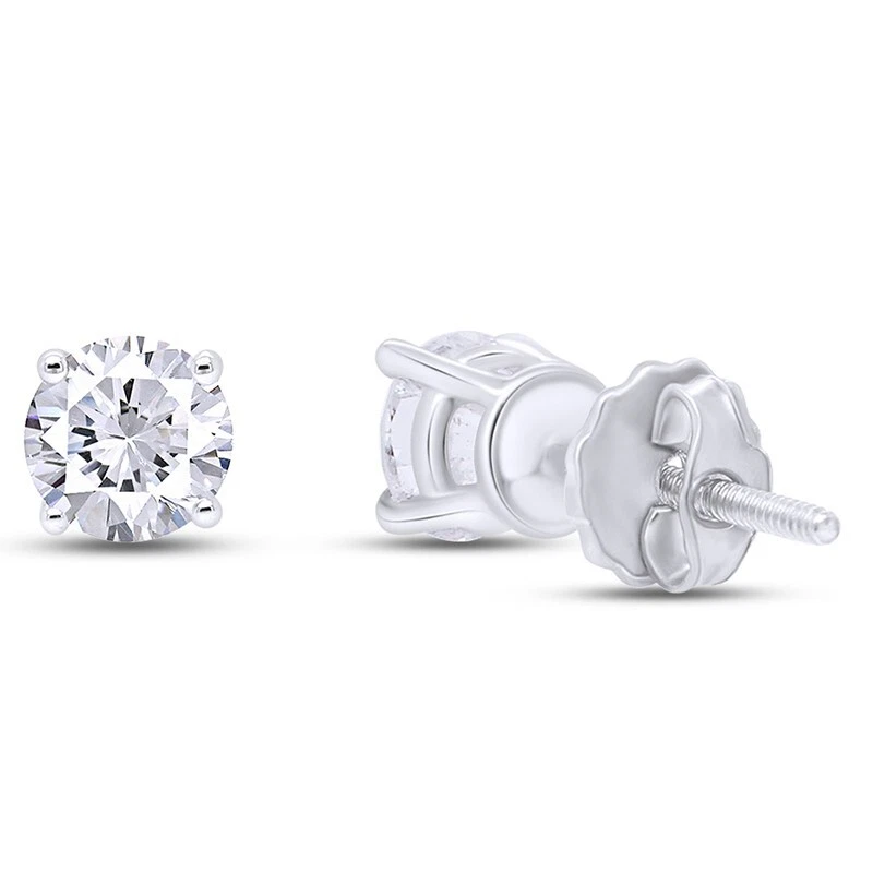 1/2 - 2.00 Ct Diamond Screw Back Studs 14k Gold Earrings Lab Grown (GH/VS2-SI1) - Image 3 of 4