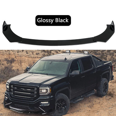 For GMC for Sierra 1500 Front Bumper Lip Chin Spoiler Splitter Kit Glossy Black