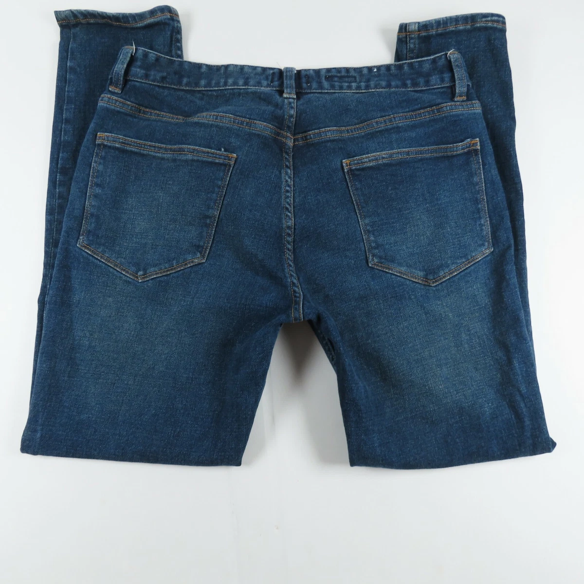 Topman Womens Jeans Size 34L Skinny Crop Stretch Mid Rise Blue Denim