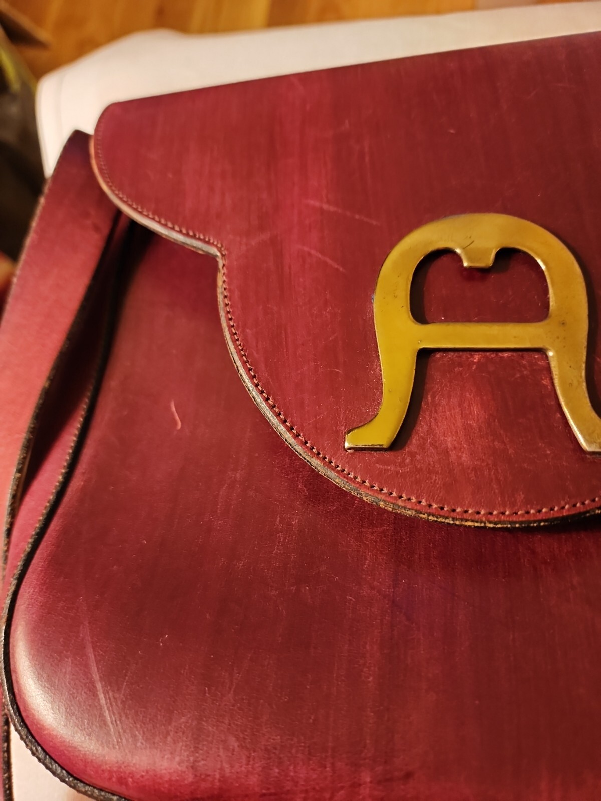 Vintage Etienne Aigner Red Leather Shoulder Bag Handbag Purse