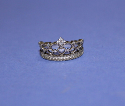 Sterling Silver Jeulia Diamond Accent Crown Ring Size [023GCM]