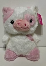 Valentine s Day COW Pink Heart Plush Doll Fluffy Strawberry 6-7" Stuffed Animal