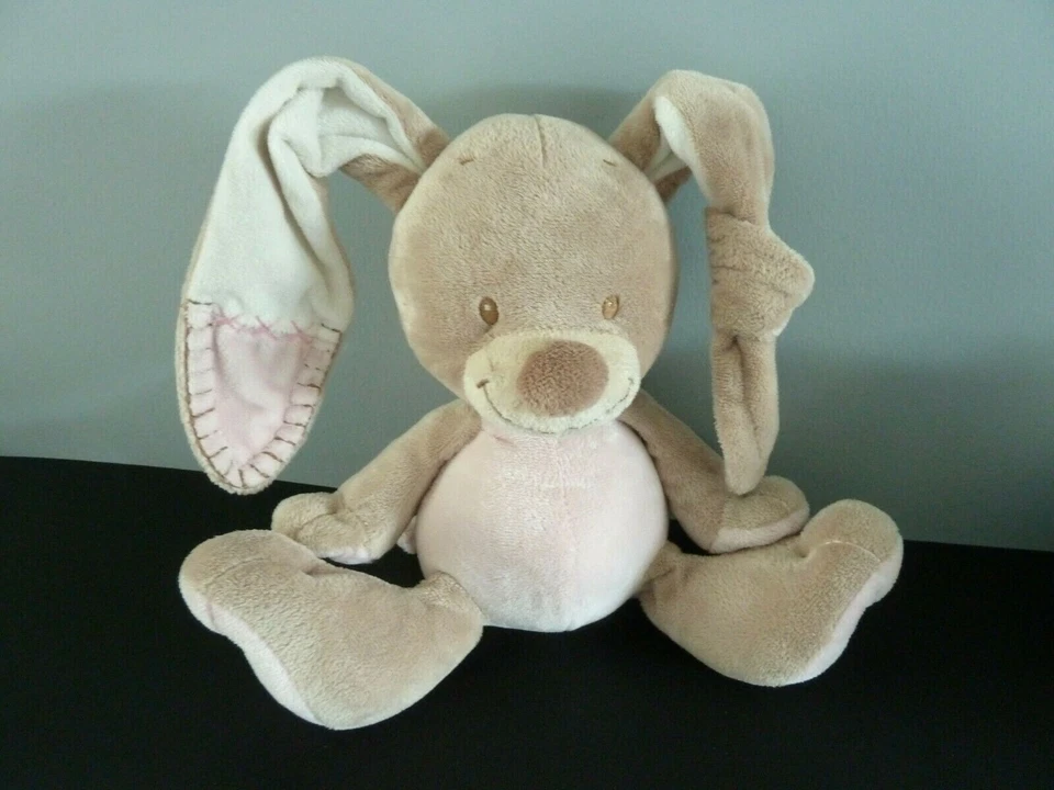 *. DOUDOU PELUCHE MUSICAL NATTOU  LAPIN ROSE BLANC BEIGE MARRON TTBE - Photo 3/4