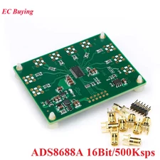 ADS8688A 16Bit ADC Data Acquisition Module RS232 Serial Port 500Ksps Input