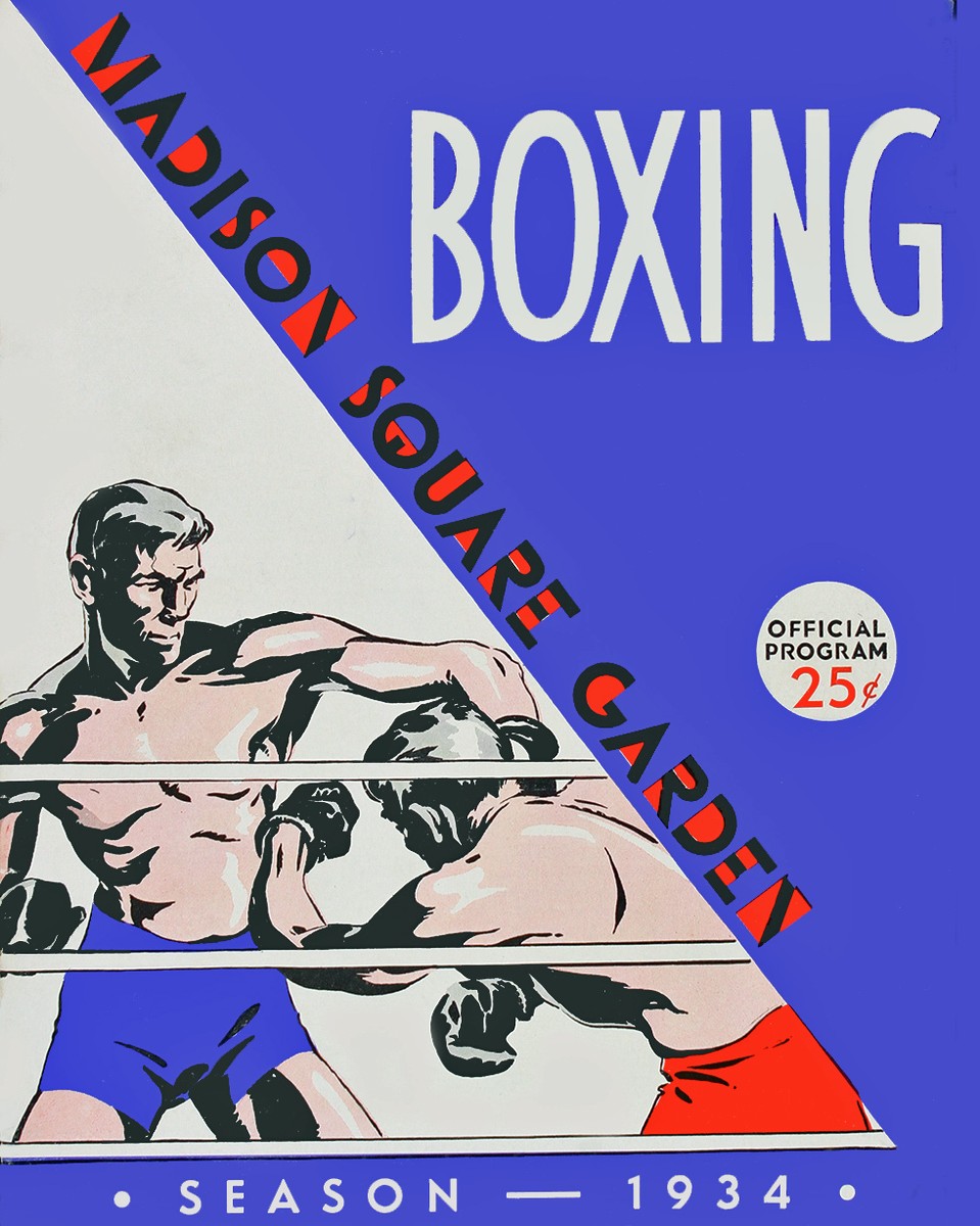 Poster of 1934 Madison Square Garden Boxing Program - 8x10 Color
