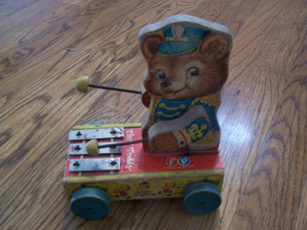 Vintage Fisher Price Tiny Teddy Zilo Xylophone Pull Toy | eBay