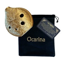 Unique Metallic Gold Filigree Ocarina Set   The Perfect Gift for Music Lovers 