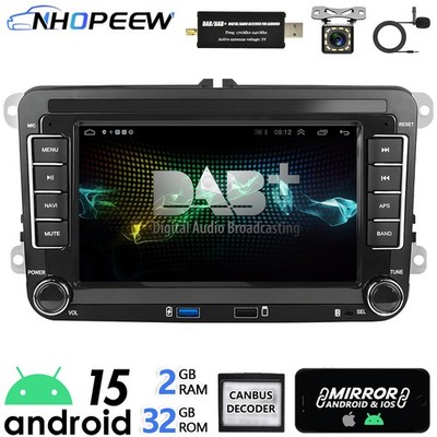 DAB+ Autoradio Für VW Golf 5 6 Plus Polo Passat Touran Caddy Jetta Android15 GPS