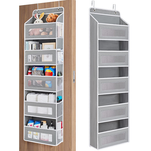 JARLINK Over The Door Organizer Storage 5 Shelf Hanging 1 Pack Grey