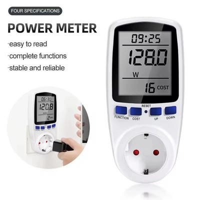 Digital Power Meter Socket Plug Wattmeter Energy Monitor Electricity Usage