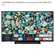 Toshiba 43L2163DB 43in Smart Full HD 1080p HDR LED TV HDMI Black
