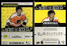2023-24 Upper Deck Credentials Debut Ticket Access Yellow #192 Tyson Foerster