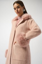 Joseph Ribkoff 243923 Feather Yarn and Faux Fur Knit Coat Original Price £299.00