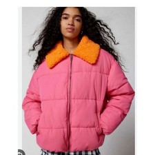 Urban Outfitters Duckies Faux Shearling Collar Puffer Jacket