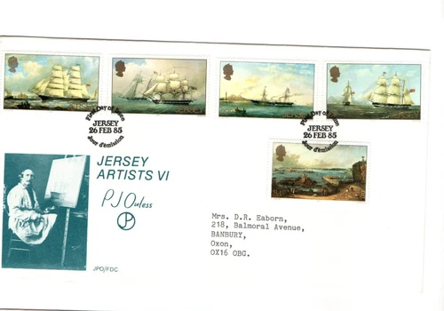 1985 JERSEY - JERSEY ARTSTS VI FDC FROM COLLECTION N37