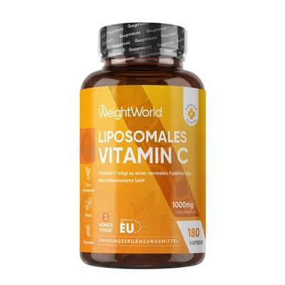 Liposomales Vitamin C - 180Kapseln - Kollagen für Haut Knochen & Gelenke - Vegan