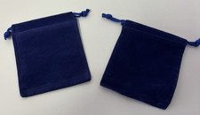 NEW 25 PACK OF BLUE VELVET GIFT / JEWELRY DRAWSTRING BAGS 3"X4" FREE SHIPPING