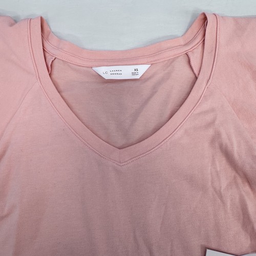 LC Lauren Conrad Womans Short Flutter Sleeve V Neck Peach T Shirt Top NWT XS - 第 5/11 張圖片