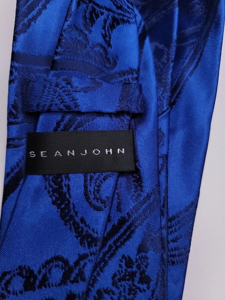 Corbata formal Sean John para hombre 58"Lx2,75"W corbata de cuello azul Foto 3 de 4