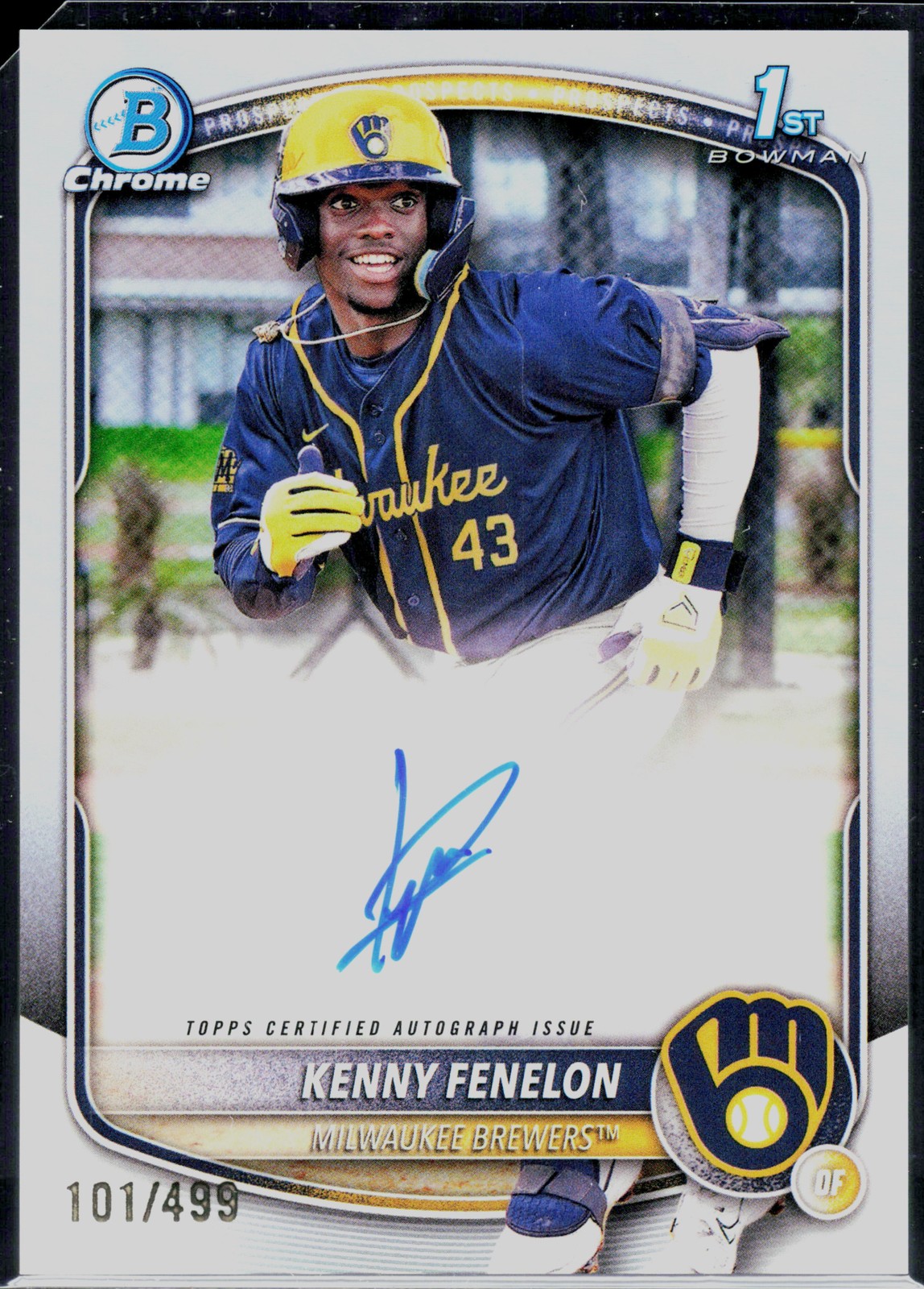 2025 Bowman Chrome #CPA-KF Kenny Fenelon Prospect Autographs Refractor #/499
