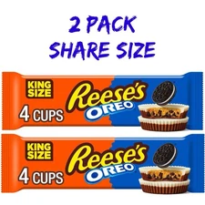 (2 Pack) Reese's OREO Milk Chocolate and White Crème PB Cups King Size Candy