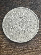 1966 Great Britain UK 1 Florin (2 Two Shillings) Elizabeth II Actual Coin TC60*