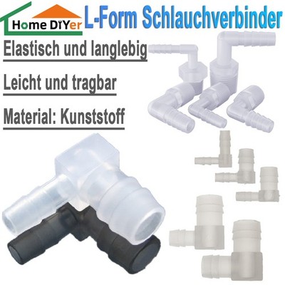 Plastik, Aussengewinde, 90 Grad Winkel Schlauchverbinder L-Form Biegen Adapter