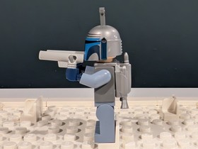 LEGO Star Wars Jango Fett Minifigure Smile, Blue, Bounty Hunter, SW0468 75015