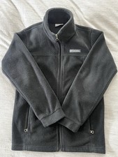 Columbia Youth Boy Black Fleece Jacket Front Zip Sz M 10-12