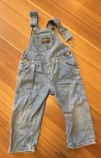 Vtg Oshkosh B'gosh Light Blue Vestback Bibs Overalls Size Toddler Big Kid 3-5T