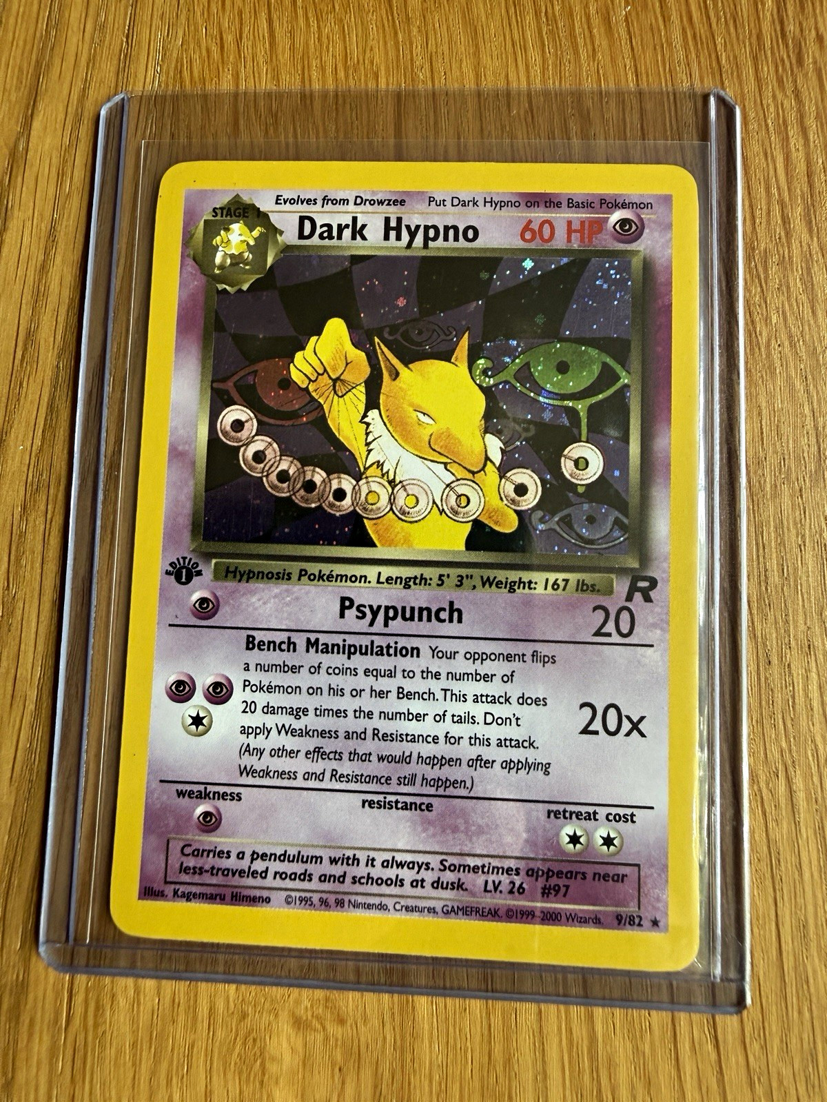 Wizards of the Coast Pokémon TCG Dark Hypno Team Rocket Holo Rare 9/82 2000