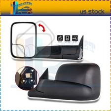 Manual Black Side View Towing Mirrors Pair For 1994-2002 Dodge Ram Truck Pickup