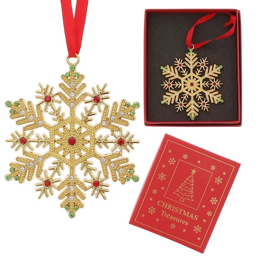 Shudehill Giftware Xmas Treasures Snowflake Boxed Hanging Decoration 355595