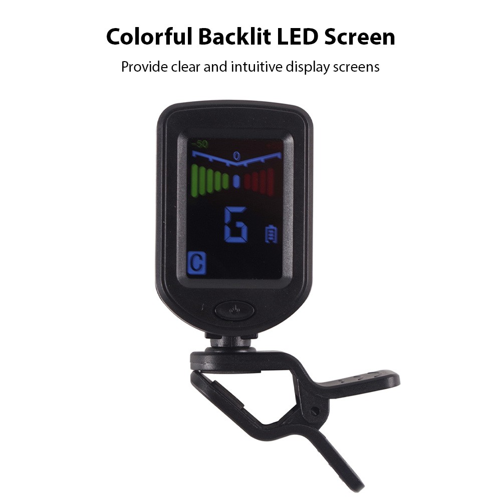 Guitar Tuner Clip On For Twelve-tone Equal Temperament Guitar Bass Violin Uk
